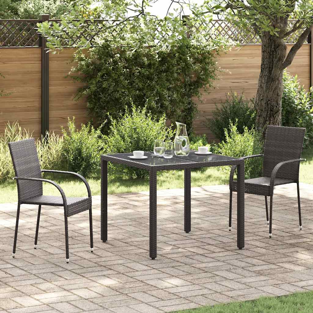 Vidaxl tuinstoelen stapelbaar 2 st poly rattan bruin