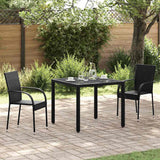 Vidaxl tuinstoelen stapelbaar 2 st poly rattan zwart