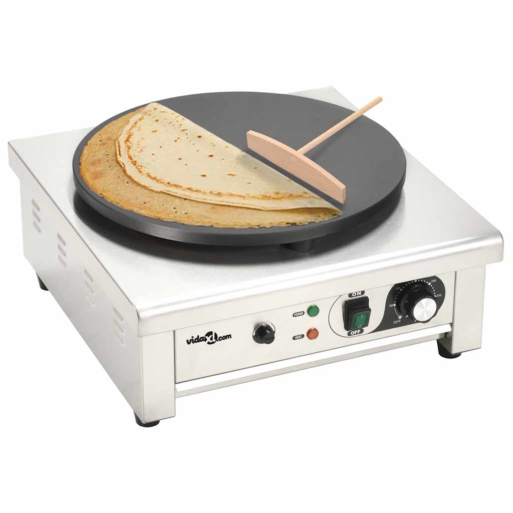 Vidaxl elektrische crêpemaker met lekbakje 40 cm 3000 w