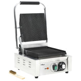 Vidaxl Panini Grill rillet 1800 W 31x30,5x20 cm rustfrit stål