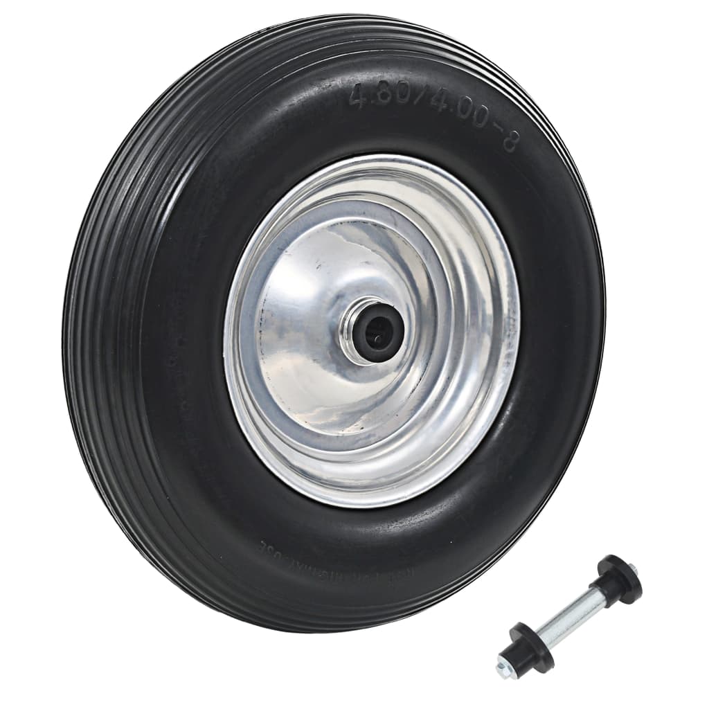 Vidaxl wheelbarrow wheel with axle 4.00-8 390 mm Solid PU