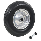 Vidaxl wheelbarrow wheel with axle 4.00-8 390 mm Solid PU