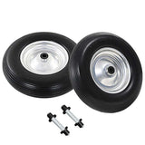 Vidaxl kruiwagenwielen met assen 4,00-8 390 mm massief pu 2 st