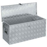 Vidaxl opbergkist 90,5x35x40 cm aluminium zilverkleurig