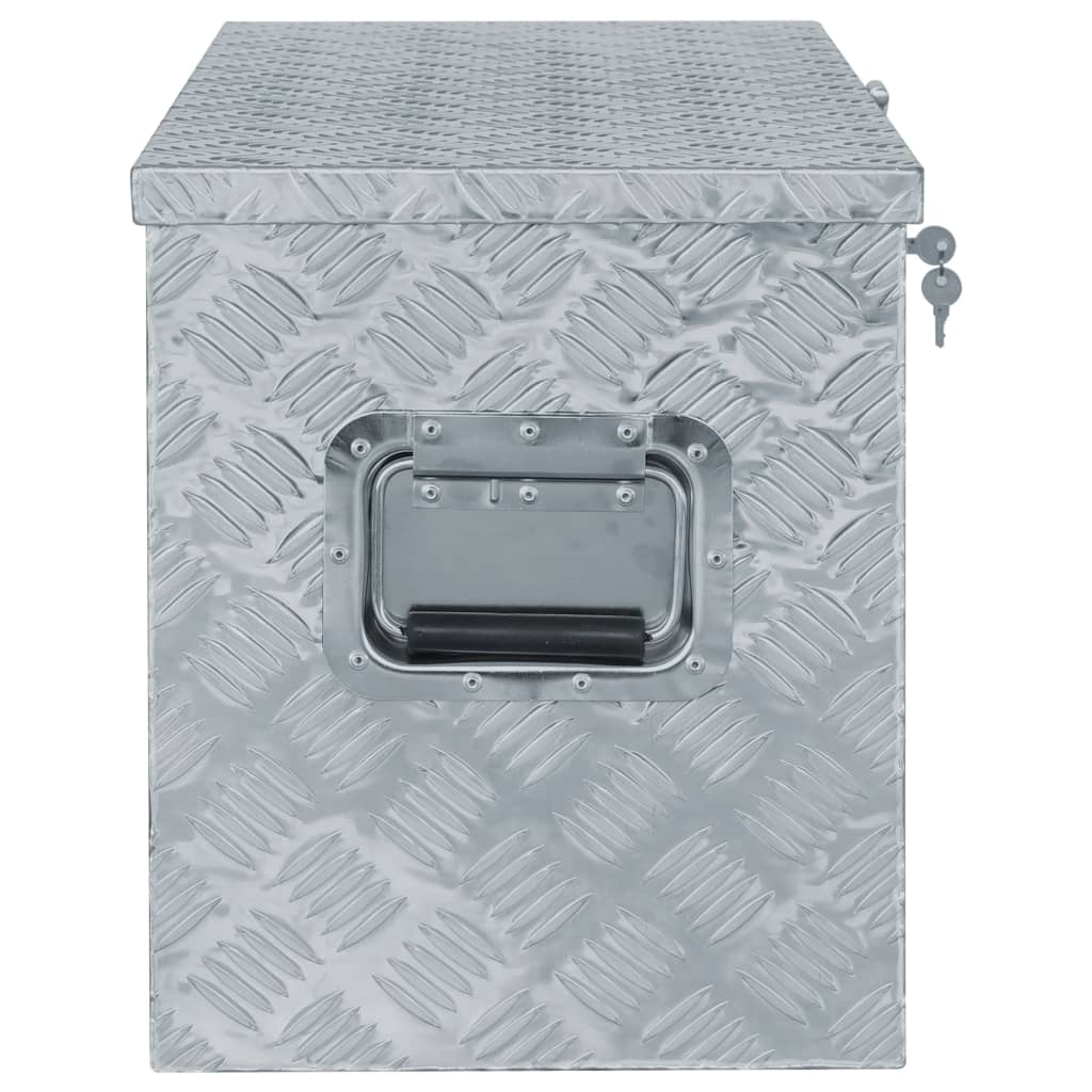 Vidaxl Späichere Box 90.5x33X44 cm Aluminium Sëlwer faarweg