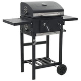 Vidaxl charcoal barbecue with underplank black