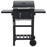 Vidaxl charcoal barbecue with underplank black