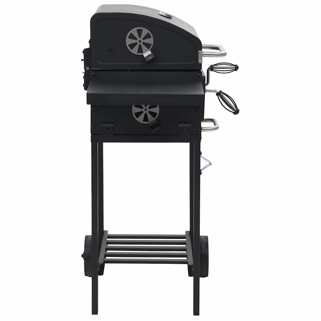 Vidaxl charcoal barbecue with underplank black