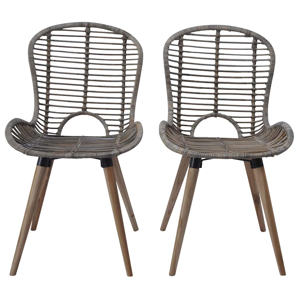 Vidaxl eetkamerstoelen 2 st natuurlijk rattan bruin