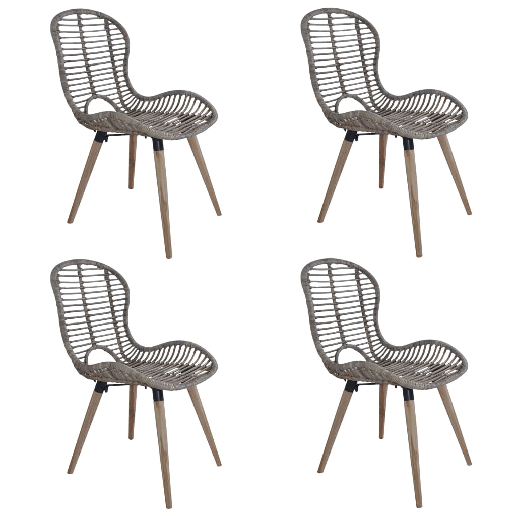 Vidaxl eetkamerstoelen 4 st natuurlijk rattan bruin