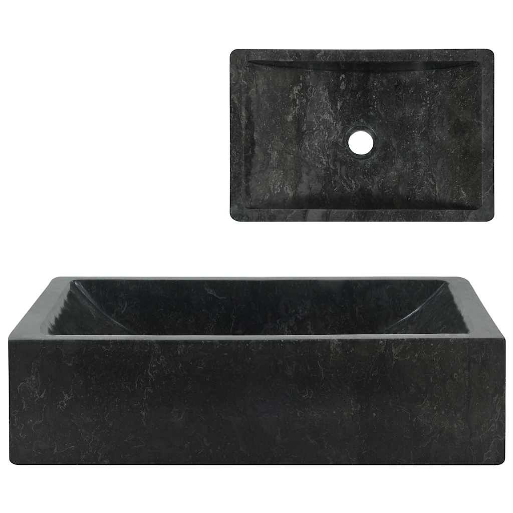 Vidaxl Sink 45x30x12 cm mramor s vysokým leskem černá