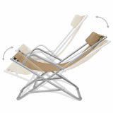 Vidaxl terrasstoelen verstelbaar 2 st staal taupe