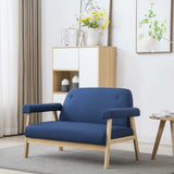Vidaxl tweezitsbank stof blauw