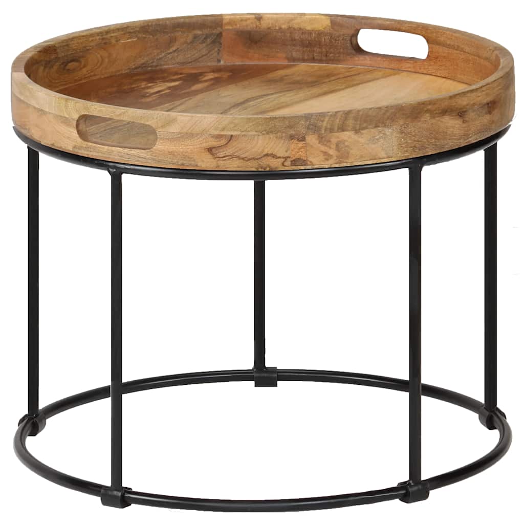 Vidaxl salontafel 50x40 cm massief mangohout en staal