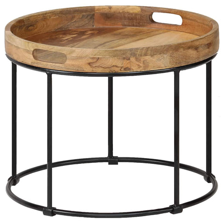 Vidaxl salontafel 50x40 cm massief mangohout en staal