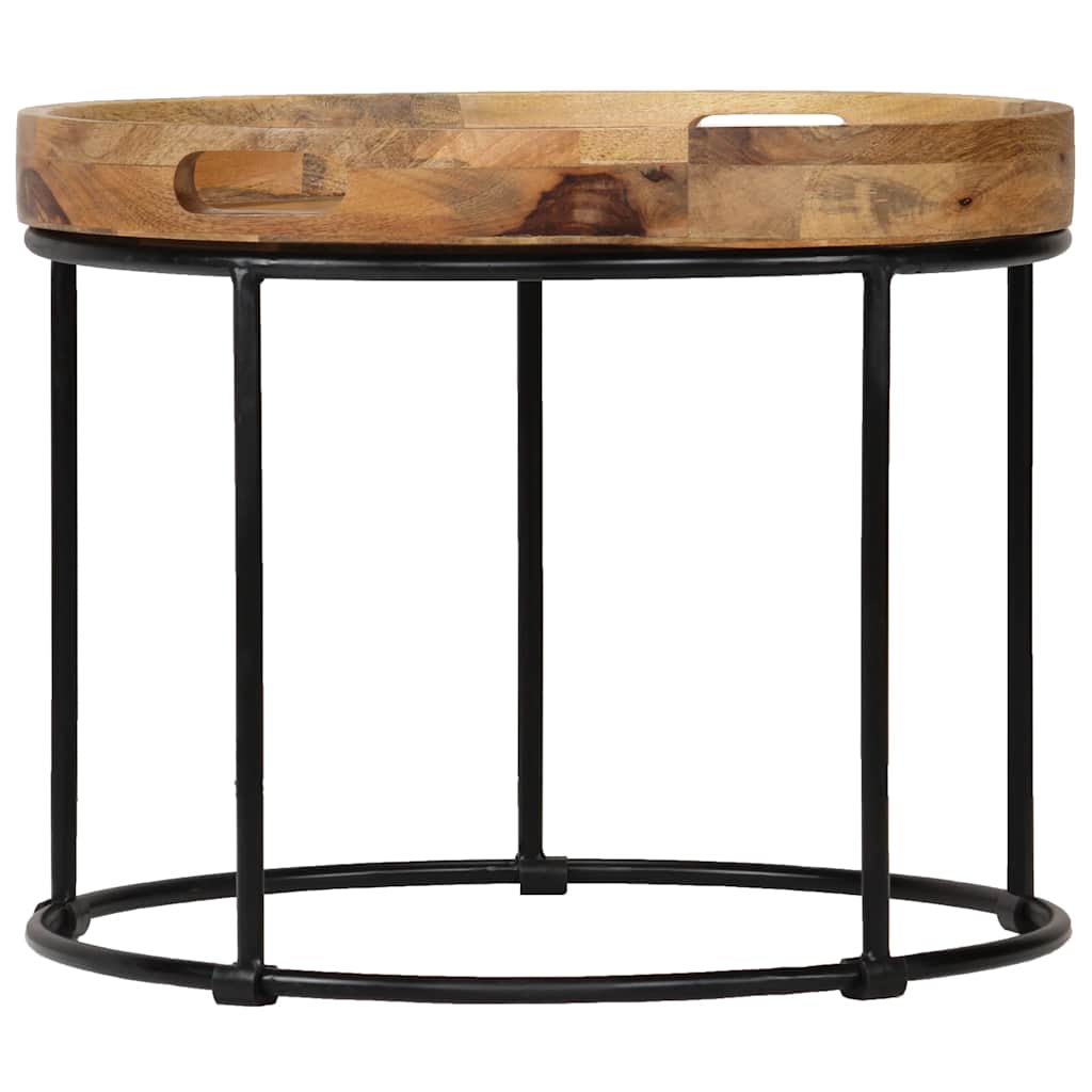Vidaxl salontafel 50x40 cm massief mangohout en staal