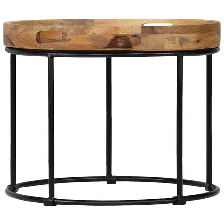 Vidaxl salontafel 50x40 cm massief mangohout en staal