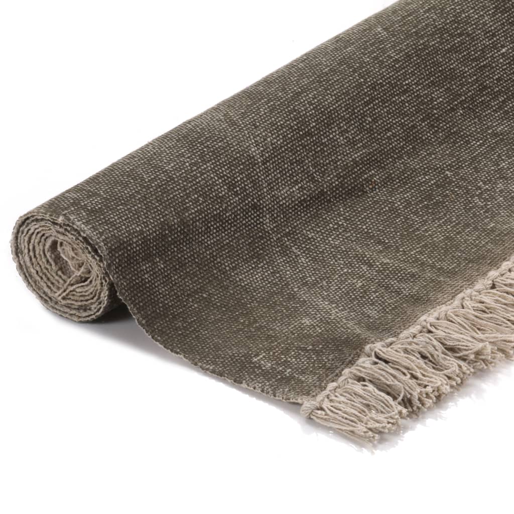 Vidaxl kelim vloerkleed 160x230 cm katoen taupe