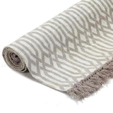Vidaxl kelim vloerkleed met patroon 120x180 cm katoen taupe