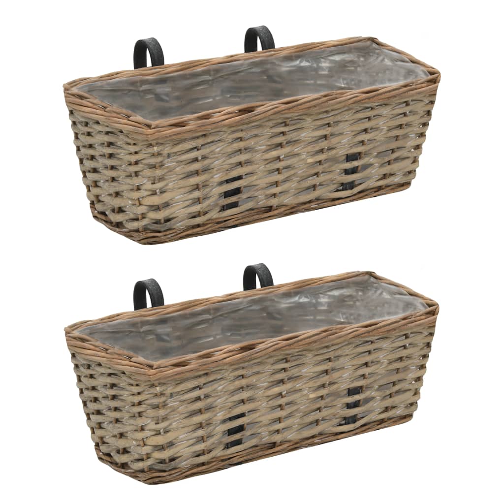 VidaXL Balcony bins 2 pcs 40 cm wicker with PE lining