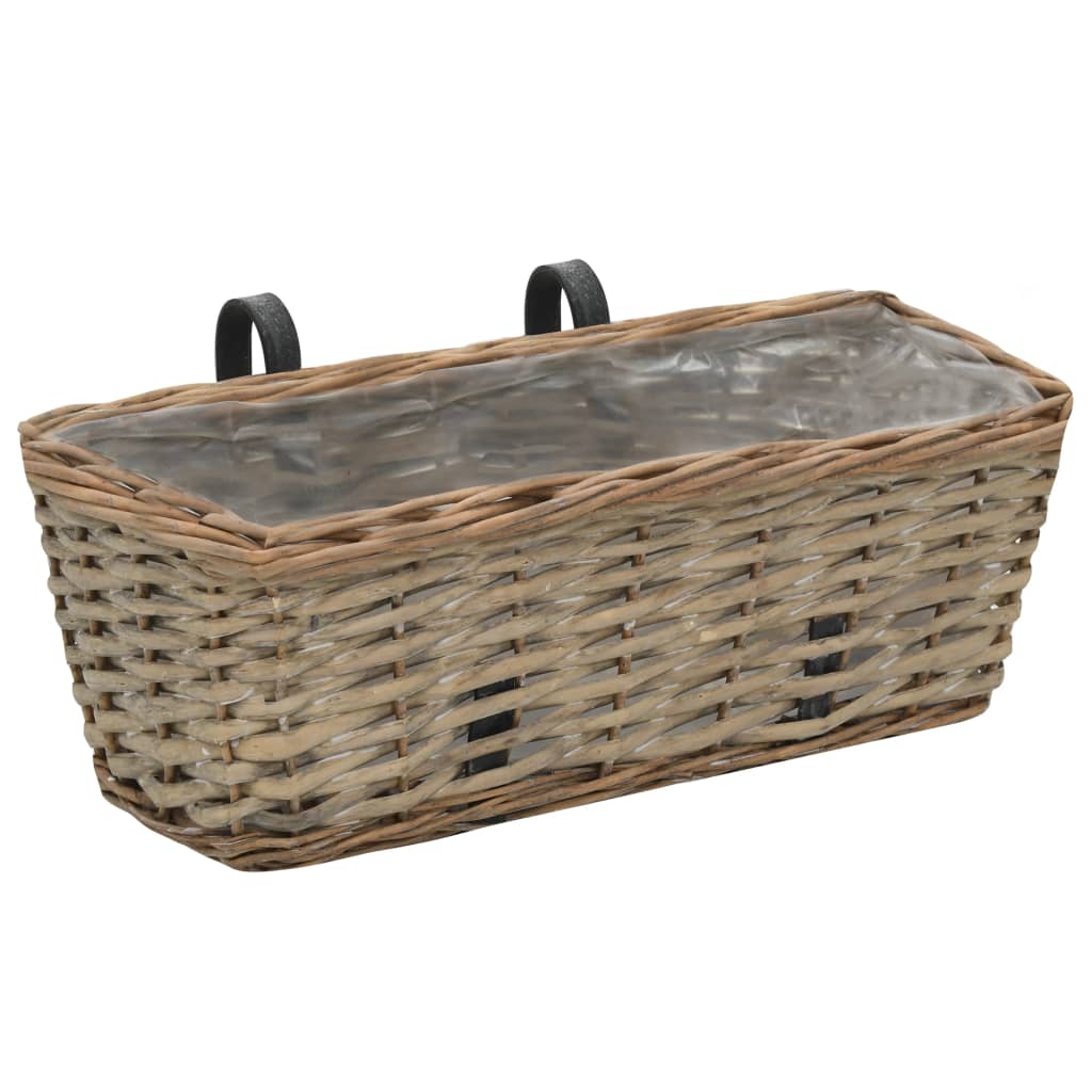 VidaXL Balcony bins 2 pcs 40 cm wicker with PE lining