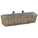 Vidaxl Balcony Bins 2 PCS 60 cm Wicker con rivestimento PE