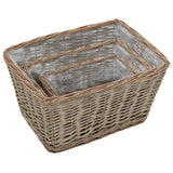 Vidaxl Planters oppdratt 3 st Wicker med PE -fôr