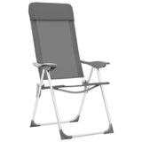 Sillas de campamento Vidaxl 4 PCS plegable de aluminio gris