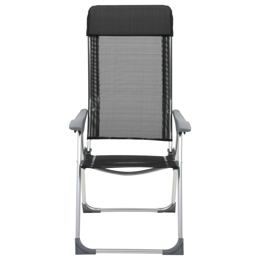 Vidaxl campingstolar vikbara aluminium svart 4 st