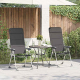 Vidaxl campingstoelen 58x69x111 cm aluminium grijs 2 st