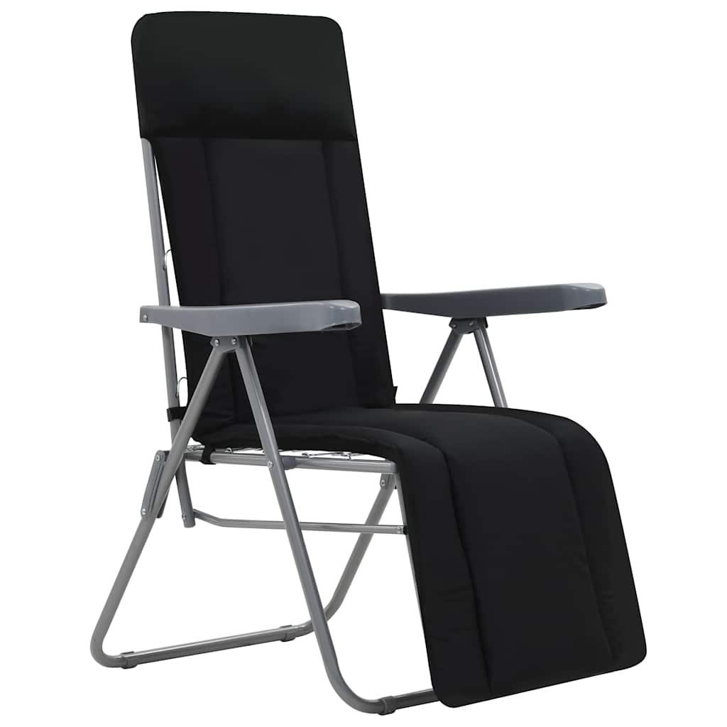 Vidaxl tuinstoelen met kussen inklapbaar 2 st zwart