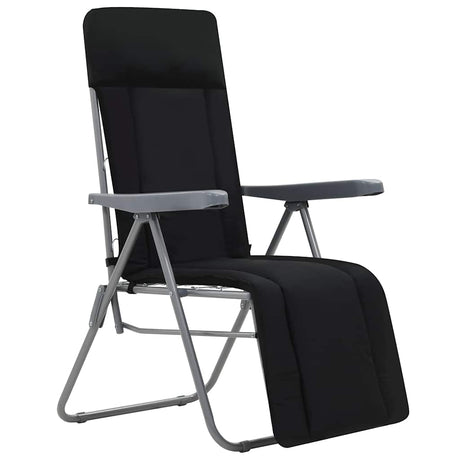 Vidaxl opklapbare stoelen met kussens, 2 stuks, zwart
