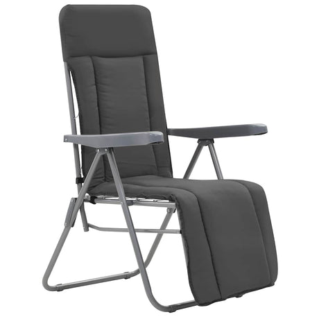 Vidaxl opklapbare stoelen met kussens, 2 stuks, grijs