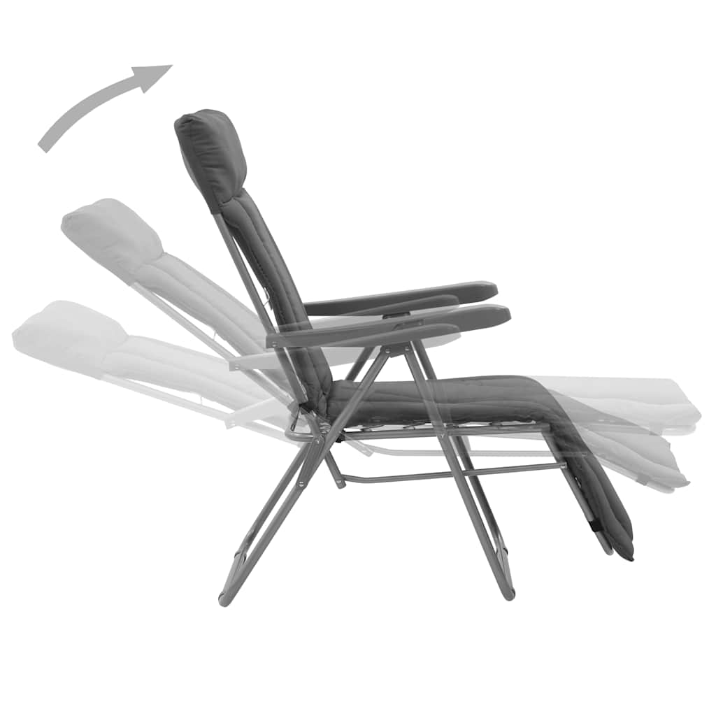 Vidaxl tuinstoelen met kussen inklapbaar 2 st grijs