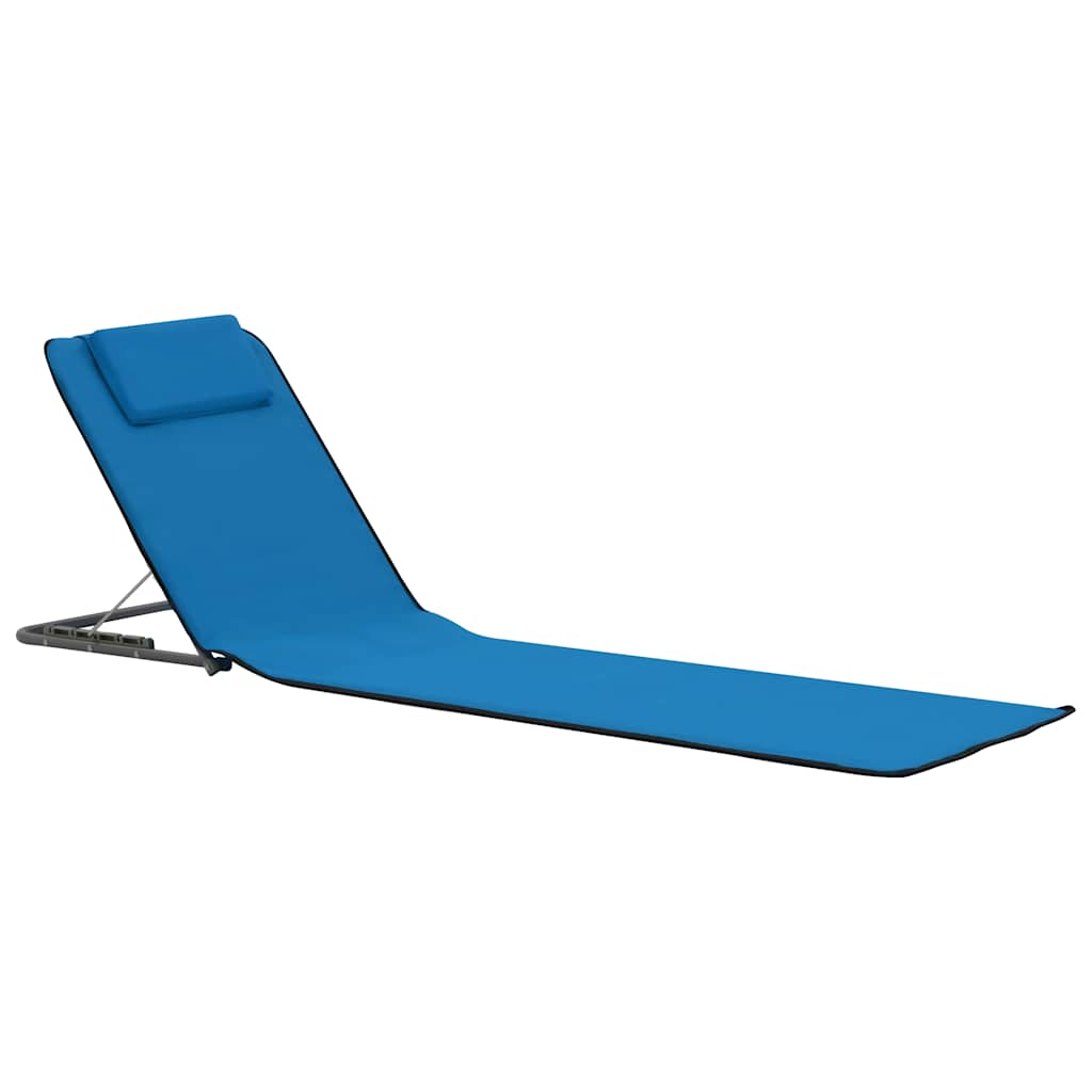 Vidaxl strandmatten inklapbaar 2 st staal en stof blauw