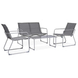 Vidaxl 4-delige loungeset stof en staal grijs