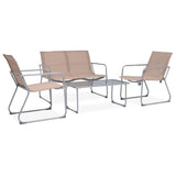 Vidaxl 4-delige loungeset stof en staal taupe
