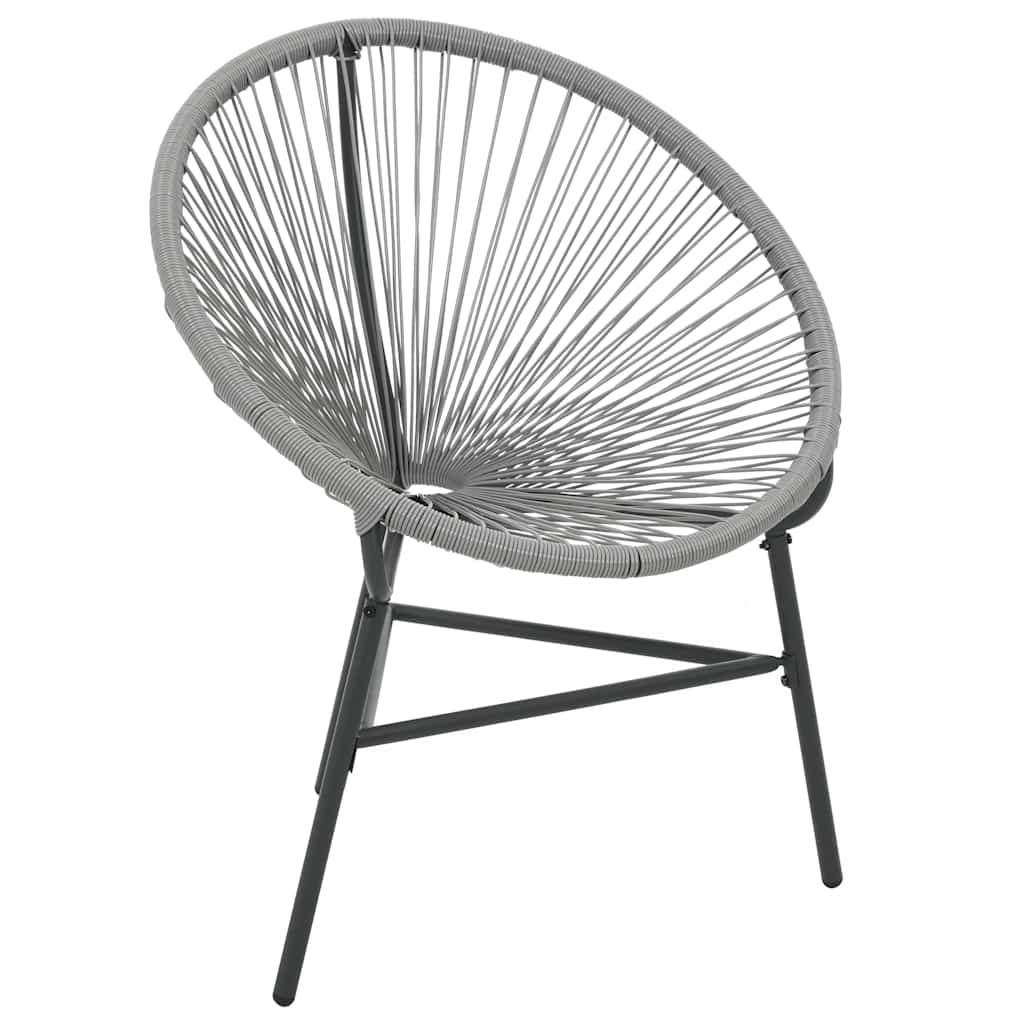 Vidaxl tuinmaanstoel poly rattan grijs