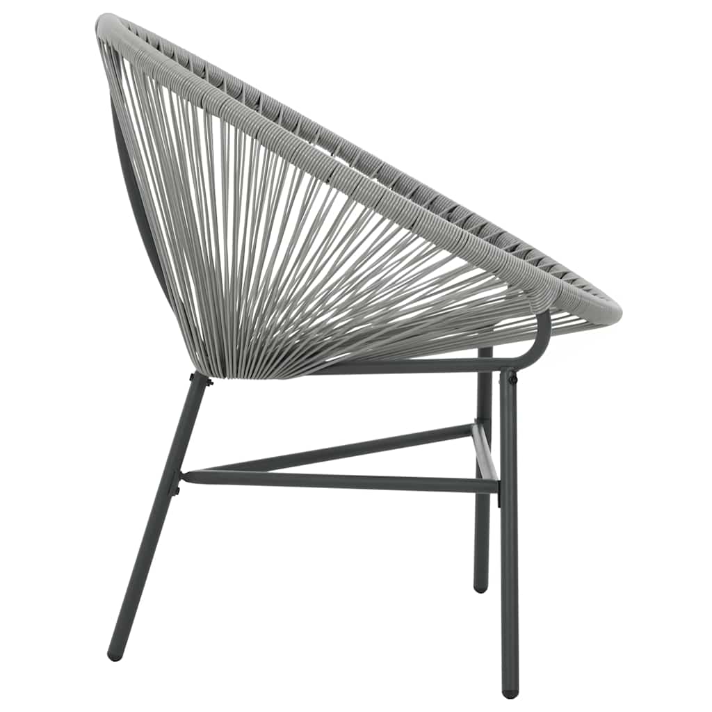 Vidaxl tuinmaanstoel poly rattan grijs
