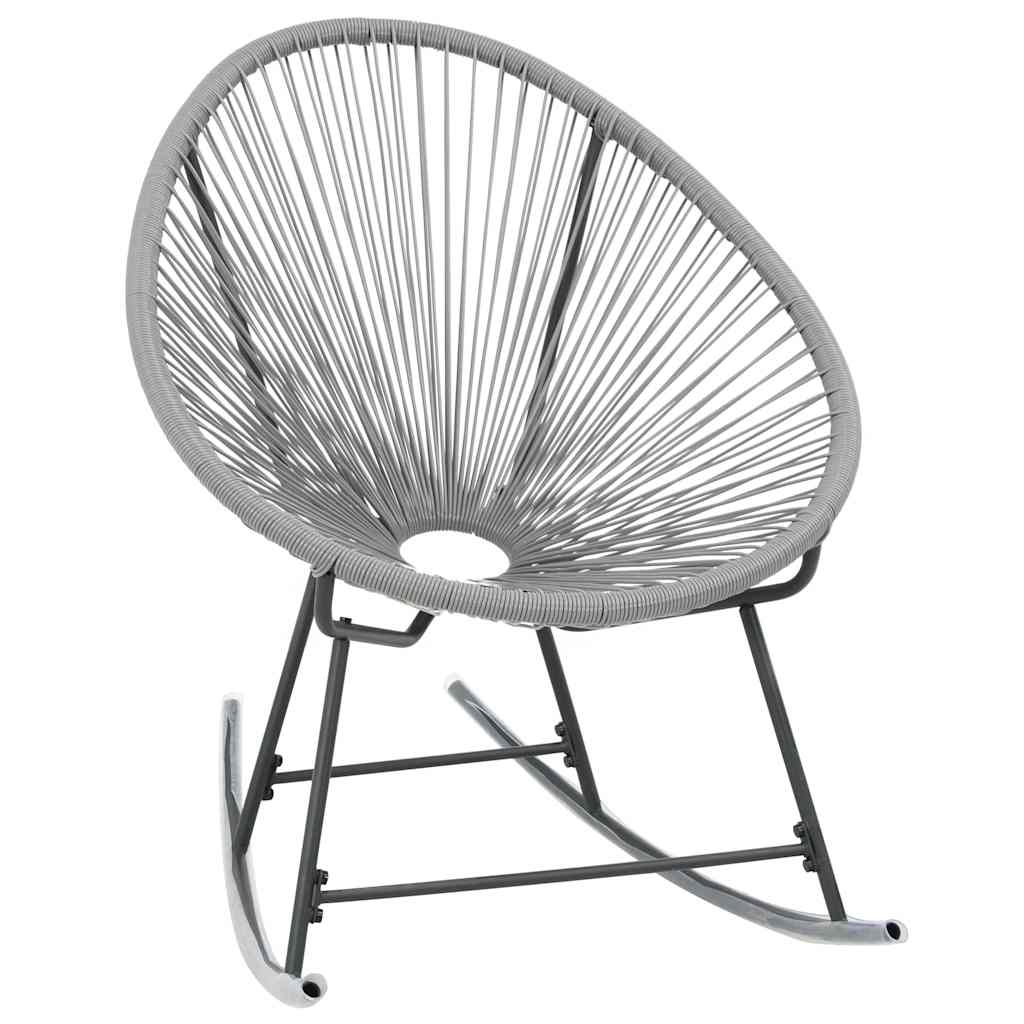Vidaxl tuinmaanstoel schommelend poly rattan grijs