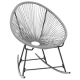 Vidaxl tuinmaanstoel schommelend poly rattan grijs