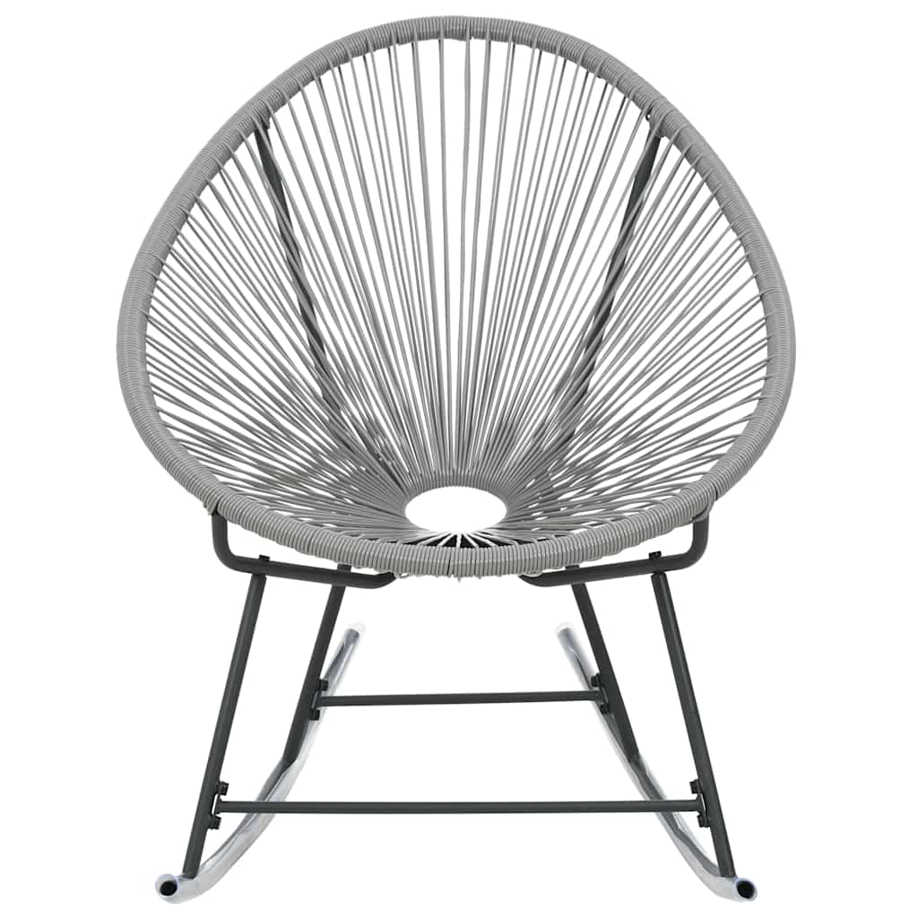 Vidaxl tuinmaanstoel schommelend poly rattan grijs