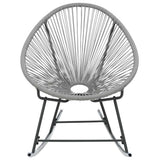Vidaxl tuinmaanstoel schommelend poly rattan grijs