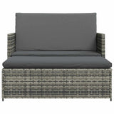 Vidaxl 2-delige loungeset met kussens poly rattan grijs