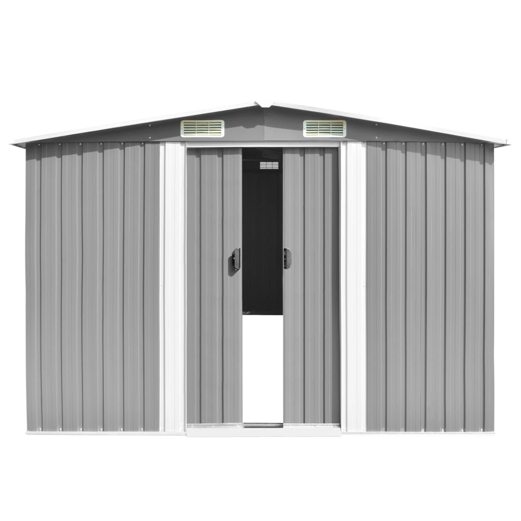 Vidaxl garden shed 257x298x178 cm metal gray