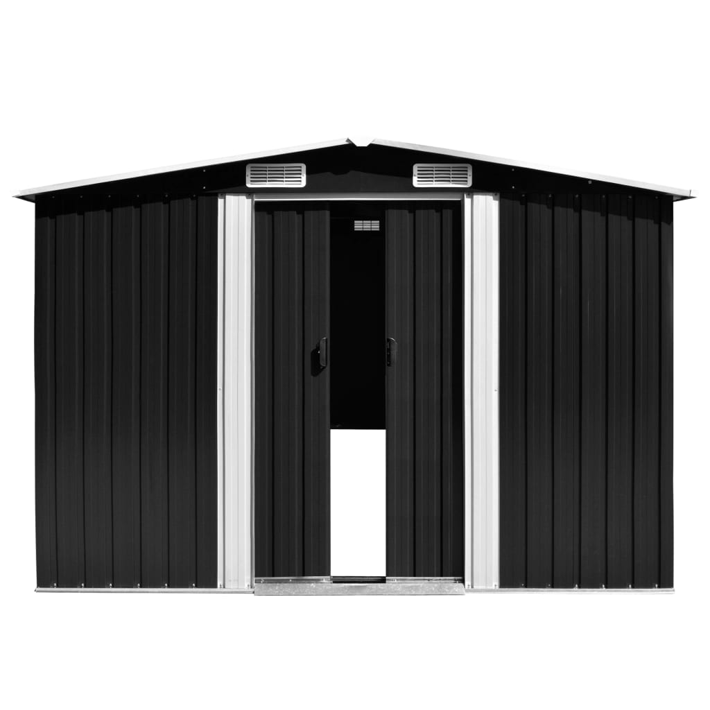 Vidaxl garden shed 257x298x178 cm metal anthracite -colored