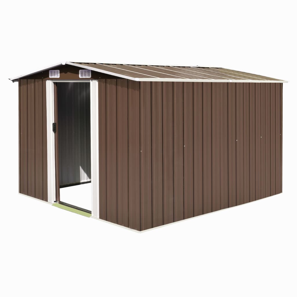 Vidaxl garden shed 257x298x178 cm metal brown