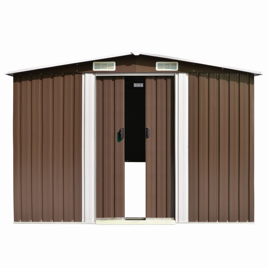 Vidaxl garden shed 257x298x178 cm metal brown