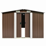 Vidaxl garden shed 257x298x178 cm metal brown