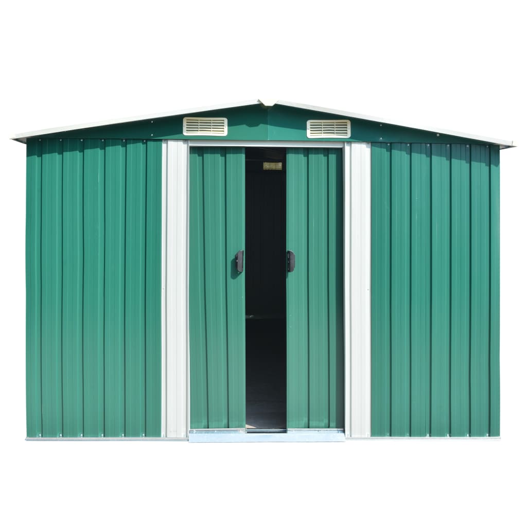 Vidaxl Garden shed 257x392x181 cm Metal green